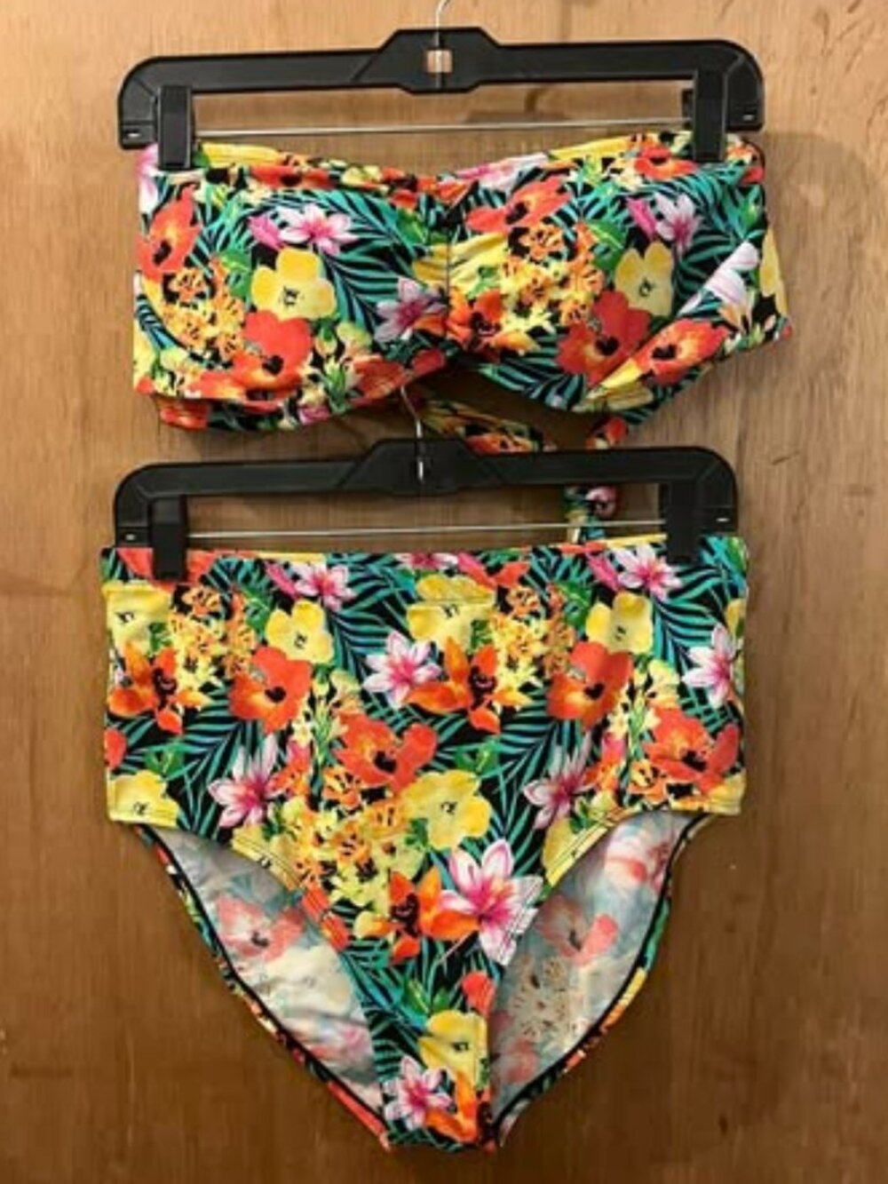 Size 1X - Forever 21 - Multi-Colored Floral Swim Bikini Set